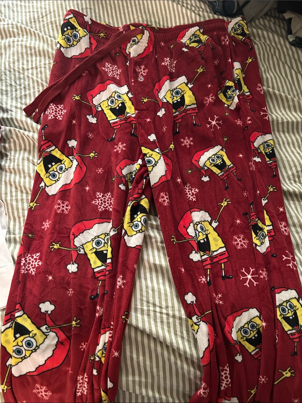 SpongeBob Kids' Red Holiday Pajama Pants